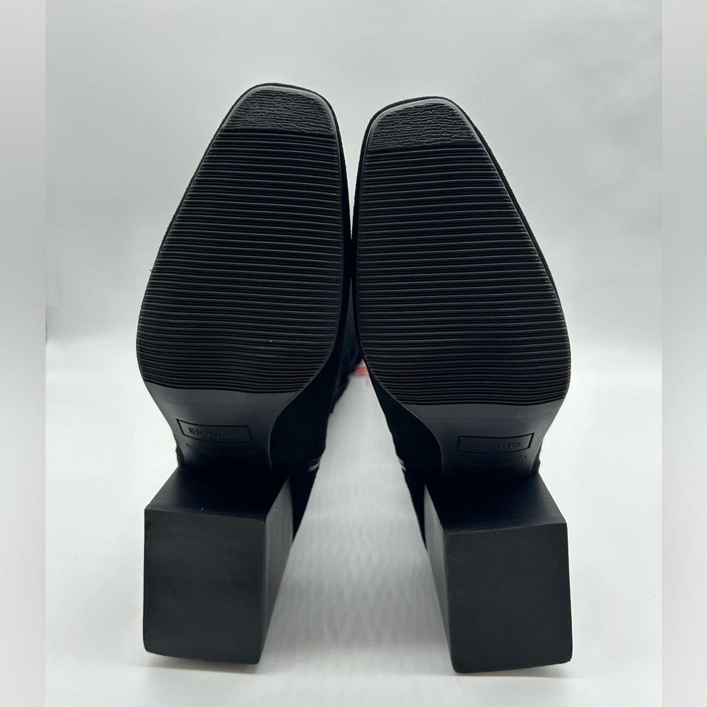 Blondo Twyla Waterproof Tall Boots Black Suede 7M Block Heel New With Box - Picture 10 of 12